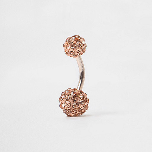 jacques-vertuk Rose gold tone rhinestone encrusted belly bar 705493 women Jewellery Body Jewellery & Harnesses jacques-vertuk Rose gold tone rhinestone encrusted belly bar 705493 women Jewellery Body Jewellery & Harnesses