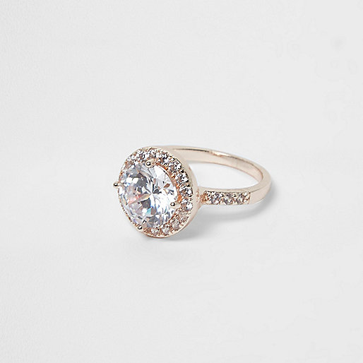 jacques-vertuk Rose gold tone rhinestone encrusted ring 708762 women Jewellery Rings
