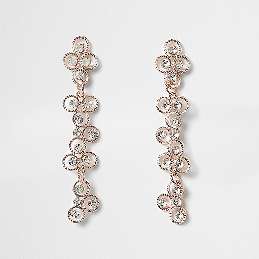 jacques-vertuk Rose gold tone rhinestone flower drop earrings 700555 women Jewellery Earrings jacques-vertuk Rose gold tone rhinestone flower drop earrings 700555 women Jewellery Earrings