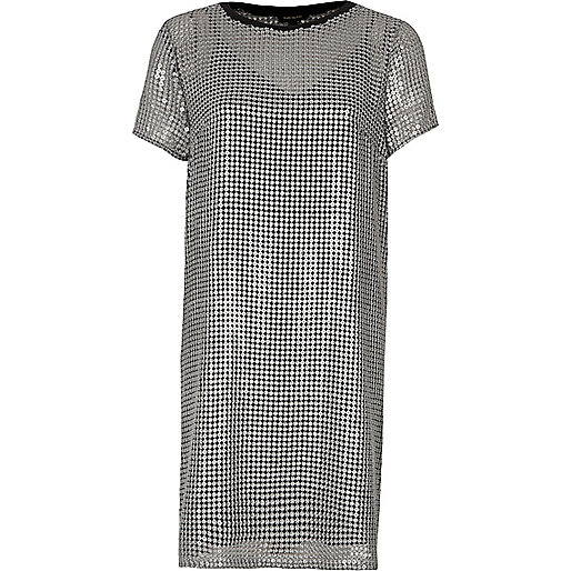 jacques-vertuk Silver sequin T-shirt dress 701577 women Dresses