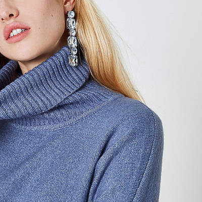 clip top purse river island,jacques-vertuk Outlet Silver tone chunky diamate dangle earrings women 708684 clip top purse river island,jacques-vertuk Outlet Silver tone chunky diamate dangle earrings women 708684