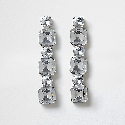 jacques-vertuk Silver tone chunky diamate dangle earrings 708684 women Jewellery Earrings jacques-vertuk Silver tone chunky diamate dangle earrings 708684 women Jewellery Earrings