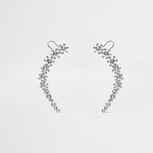 jacques-vertuk Silver tone flower embellished ear cuffs 700198 women Jewellery Earrings jacques-vertuk Silver tone flower embellished ear cuffs 700198 women Jewellery Earrings