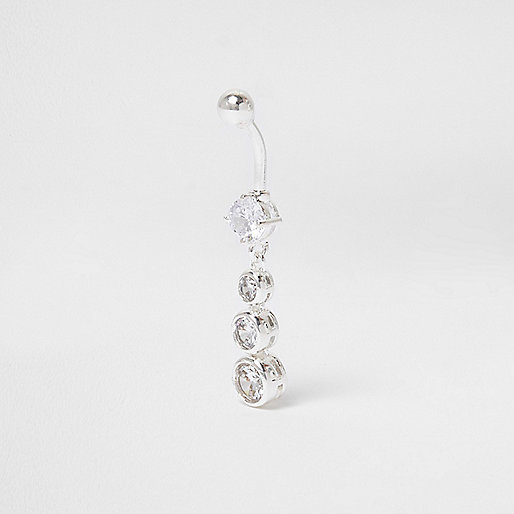 jacques-vertuk Silver tone rhinestone circle drop belly bar 705491 women Jewellery Body Jewellery & Harnesses jacques-vertuk Silver tone rhinestone circle drop belly bar 705491 women Jewellery Body Jewellery & Harnesses