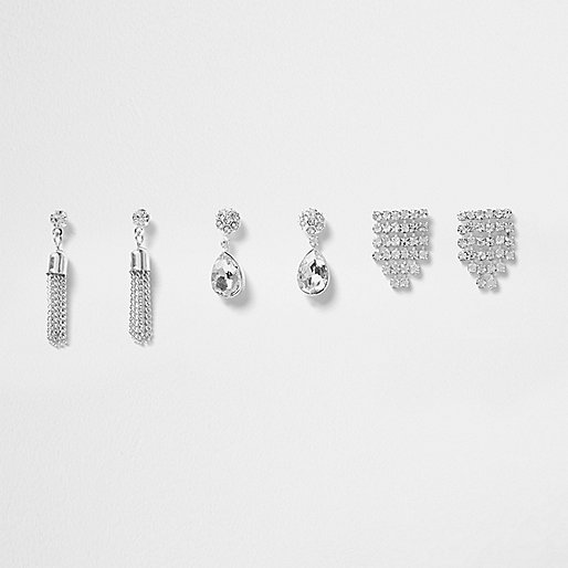 jacques-vertuk Silver tone rhinestone drop earrings pack 706580 women Jewellery Earrings jacques-vertuk Silver tone rhinestone drop earrings pack 706580 women Jewellery Earrings