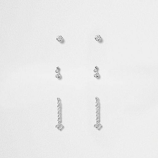 jacques-vertuk Silver tone rhinestone encrusted earrings pack 704380 women Jewellery Earrings jacques-vertuk Silver tone rhinestone encrusted earrings pack 704380 women Jewellery Earrings