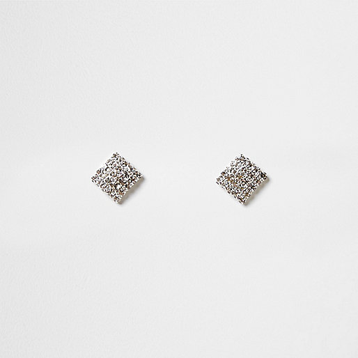 jacques-vertuk Silver tone rhinestone square stud earrings 707724 women Jewellery Earrings jacques-vertuk Silver tone rhinestone square stud earrings 707724 women Jewellery Earrings