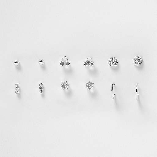 jacques-vertuk Silver tone rhinestone stud earrings pack 703350 women Jewellery Earrings jacques-vertuk Silver tone rhinestone stud earrings pack 703350 women Jewellery Earrings