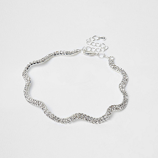 jacques-vertuk Silver tone rhinestone wavy anklet 705894 women Jewellery Body Jewellery & Harnesses jacques-vertuk Silver tone rhinestone wavy anklet 705894 women Jewellery Body Jewellery & Harnesses