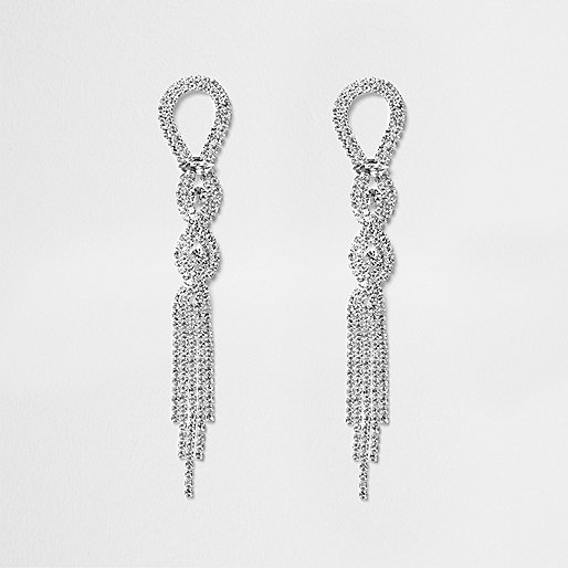 jacques-vertuk Silver tone twist rhinestone pave drop earrings 704371 women Jewellery Earrings jacques-vertuk Silver tone twist rhinestone pave drop earrings 704371 women Jewellery Earrings