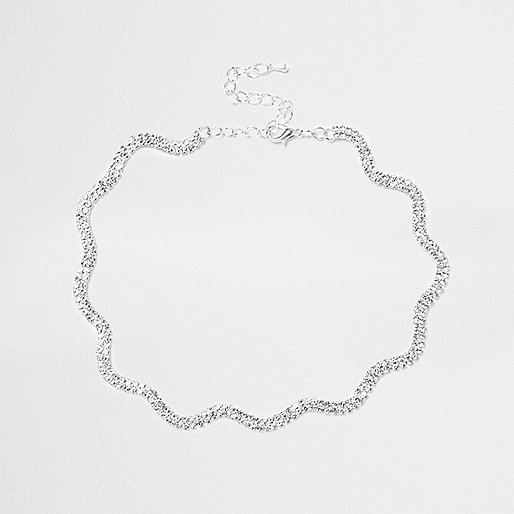 jacques-vertuk Silver tone wavy choker 698730 women Jewellery Chokers
