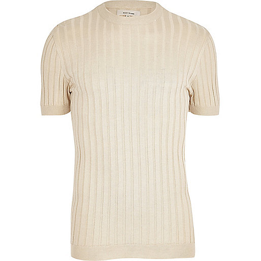 jacques-vertuk Stone ribbed muscle fit sweater 297243 men T-Shirts / Vests