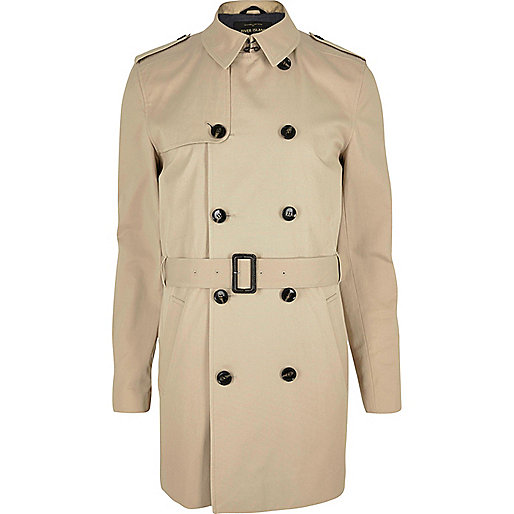 jacques-vertuk Stone traditional double breasted mac 291000 men Coats / Jackets