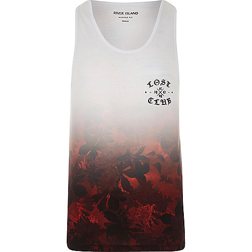 jacques-vertuk White and red hawaiian fade muscle fit tank 302650 men T-Shirts / Vests Vests jacques-vertuk White and red hawaiian fade muscle fit tank 302650 men T-Shirts / Vests Vests