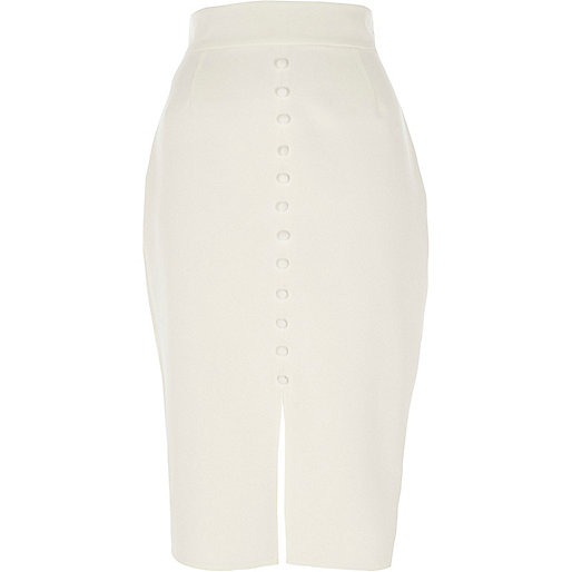 jacques-vertuk White button front high waisted pencil skirt 709801 women Skirts Midi Skirts jacques-vertuk White button front high waisted pencil skirt 709801 women Skirts Midi Skirts