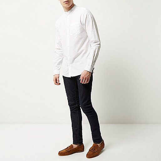 river island leather,English jacques-vertuk White casual Oxford grandad shirt Long Sleeve Shirts Shirts men river island leather,English jacques-vertuk White casual Oxford grandad shirt Long Sleeve Shirts Shirts men