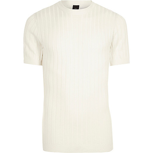 jacques-vertuk White chunky ribbed muscle fit T-shirt 303420 men T-Shirts / Vests T-shirts jacques-vertuk White chunky ribbed muscle fit T-shirt 303420 men T-Shirts / Vests T-shirts