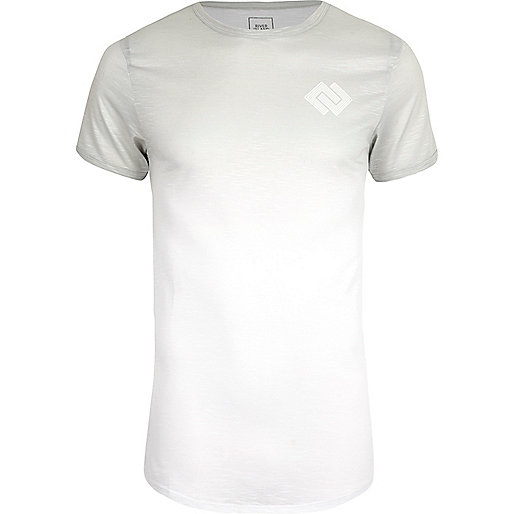 jacques-vertuk White fade muscle fit T-shirt 303683 men T-Shirts / Vests T-shirts