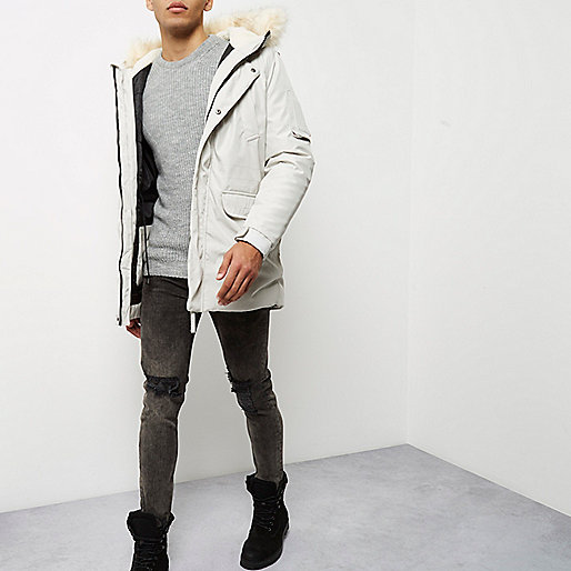 river island pea coat,White faux fur trim hooded parka Coats / Jackets Sale men river island pea coat,White faux fur trim hooded parka Coats / Jackets Sale men