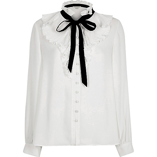 river island chloe lewis,jacques-vertuk Online White frill neck pussybow blouse women 705417 river island chloe lewis,jacques-vertuk Online White frill neck pussybow blouse women 705417