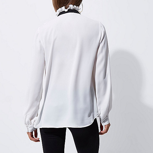 river island chloe lewis,jacques-vertuk Online White frill neck pussybow blouse women 705417 river island chloe lewis,jacques-vertuk Online White frill neck pussybow blouse women 705417