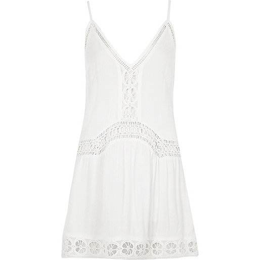jacques-vertuk White lace insert drop waist beach dress 697077 women Swimwear / Beachwear Kaftans / Cover-Ups jacques-vertuk White lace insert drop waist beach dress 697077 women Swimwear / Beachwear Kaftans / Cover-Ups