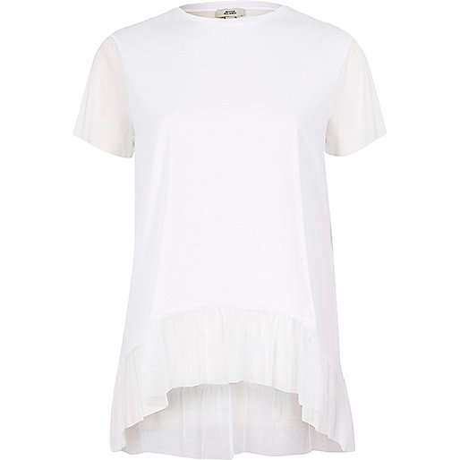 jacques-vertuk White mesh peplum hem T-shirt 706836 women Tops T-Shirts & Vests Plain T-Shirts / Vests jacques-vertuk White mesh peplum hem T-shirt 706836 women Tops T-Shirts & Vests Plain T-Shirts / Vests