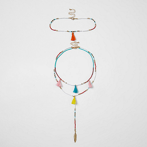 jacques-vertuk White multi colored fluro beaded choker set 705261 women Jewellery Chokers jacques-vertuk White multi colored fluro beaded choker set 705261 women Jewellery Chokers