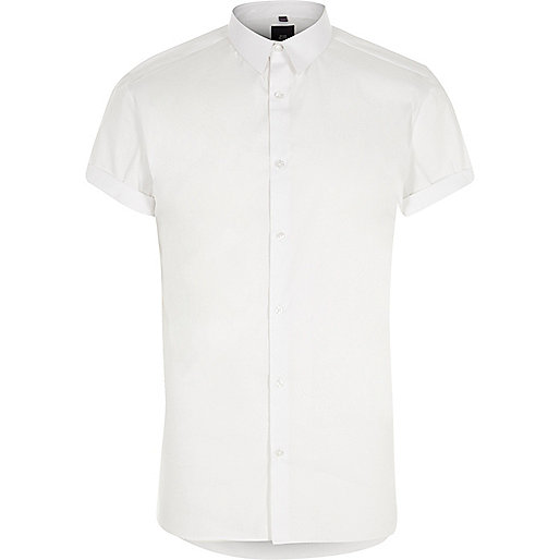 jacques-vertuk White muscle fit short sleeve shirt 302100 men Shirts Short Sleeve Shirts jacques-vertuk White muscle fit short sleeve shirt 302100 men Shirts Short Sleeve Shirts