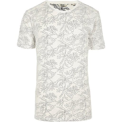 jacques-vertuk White Only & Sons palm print T-shirt 301436 men T-Shirts / Vests T-shirts jacques-vertuk White Only & Sons palm print T-shirt 301436 men T-Shirts / Vests T-shirts