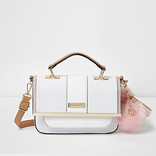jacques-vertuk White pom pom cross body satchel bag 700033 women Bags / Purses Satchels jacques-vertuk White pom pom cross body satchel bag 700033 women Bags / Purses Satchels