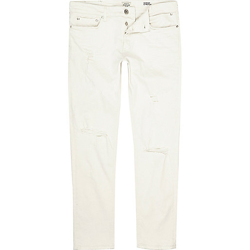 jacques-vertuk White ripped Sid skinny jeans 295482 men Jeans