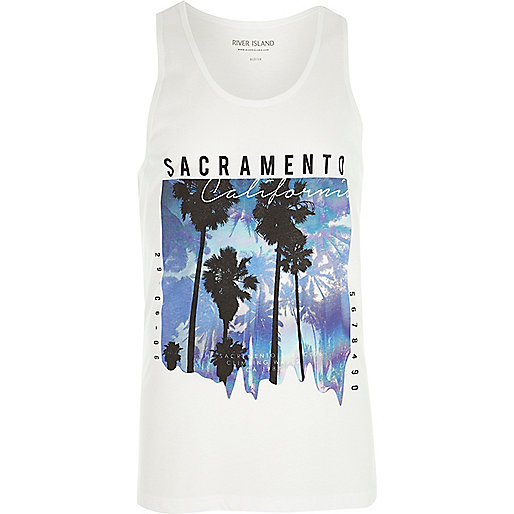 jacques-vertuk White 'Sacramento' palm tree print tank 303167 men T-Shirts / Vests Vests jacques-vertuk White 'Sacramento' palm tree print tank 303167 men T-Shirts / Vests Vests
