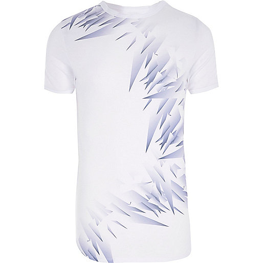 jacques-vertuk White shard print muscle fit T-shirt 303989 men T-Shirts / Vests T-shirts jacques-vertuk White shard print muscle fit T-shirt 303989 men T-Shirts / Vests T-shirts