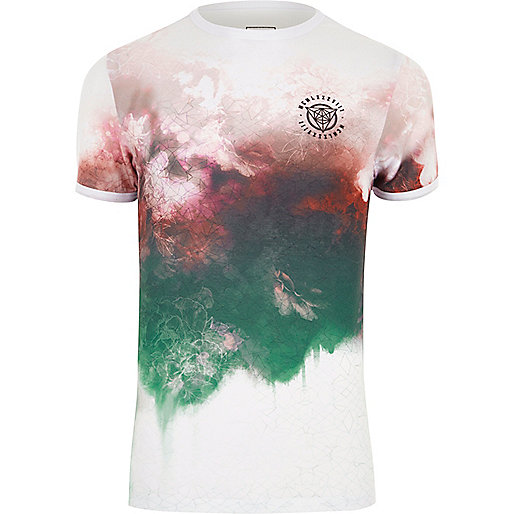 jacques-vertuk White smudge print muscle fit T-shirt 304694 men T-Shirts / Vests Print T-Shirts jacques-vertuk White smudge print muscle fit T-shirt 304694 men T-Shirts / Vests Print T-Shirts