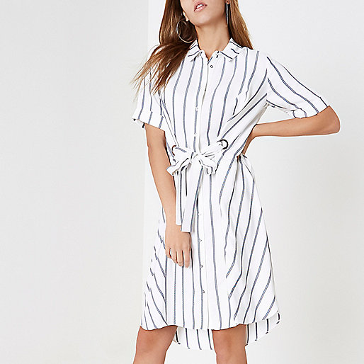 river island pochette,jacques-vertuk Stores White stripe eyelet tie front shirt dress women 706755 river island pochette,jacques-vertuk Stores White stripe eyelet tie front shirt dress women 706755