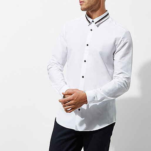 river island pouchette,jacques-vertuk Sale White tape collar slim fit shirt men 302264 river island pouchette,jacques-vertuk Sale White tape collar slim fit shirt men 302264