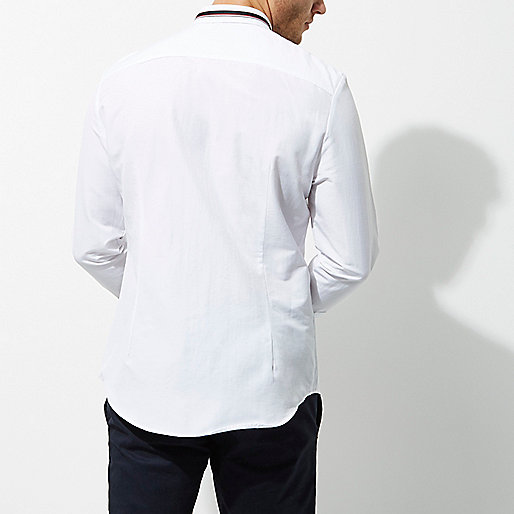 river island pouchette,jacques-vertuk Sale White tape collar slim fit shirt men 302264 river island pouchette,jacques-vertuk Sale White tape collar slim fit shirt men 302264