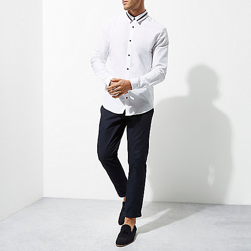 river island pouchette,jacques-vertuk Sale White tape collar slim fit shirt men 302264 river island pouchette,jacques-vertuk Sale White tape collar slim fit shirt men 302264