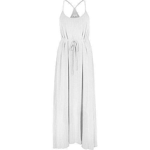 jacques-vertuk White tie waist maxi slip dress 706878 women Dresses Maxi Dresses