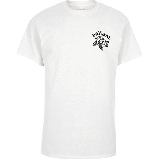 jacques-vertuk White 'valiant' print short sleeve T-shirt 303132 men T-Shirts / Vests T-shirts jacques-vertuk White 'valiant' print short sleeve T-shirt 303132 men T-Shirts / Vests T-shirts