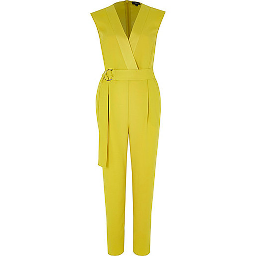 jacques-vertuk Yellow sleeveless tailored jumpsuit 707833 women Playsuits / Jumpsuits Jumpsuits